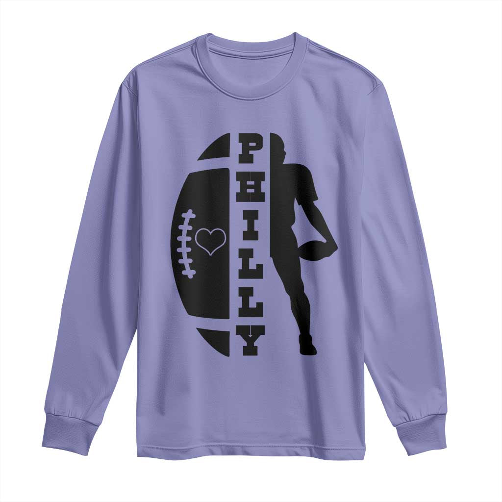 Philly Football Spirit Long Sleeve Shirt Proud Fan Humor Gift TS12 Violet Print Your Wear