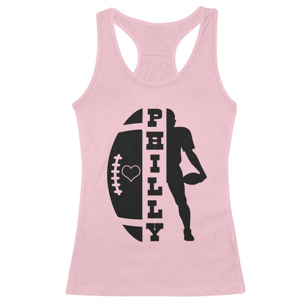 Philly Football Spirit Racerback Tank Top Proud Fan Humor Gift TS12 Light Pink Print Your Wear