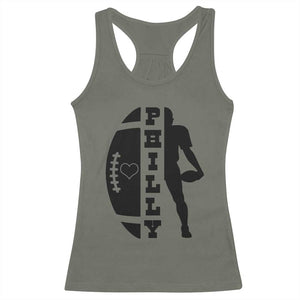 Philly Football Spirit Racerback Tank Top Proud Fan Humor Gift TS12 Military Green Print Your Wear