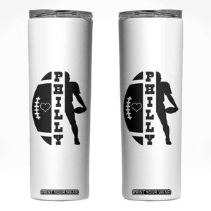 Philly Football Spirit Skinny Tumbler Proud Fan Humor Gift TS12 White Print Your Wear