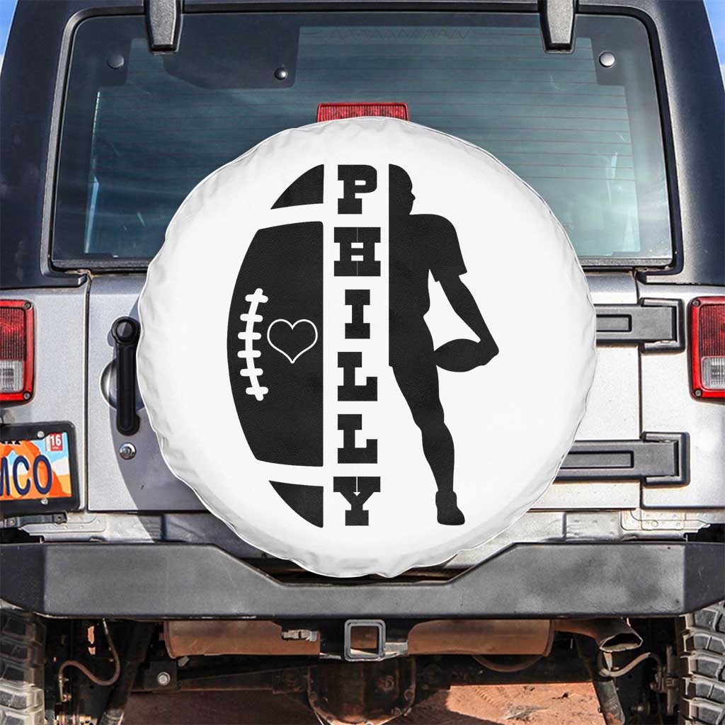 Philly Football Spirit Spare Tire Cover Proud Fan Humor Gift TS12 No hole White Print Your Wear