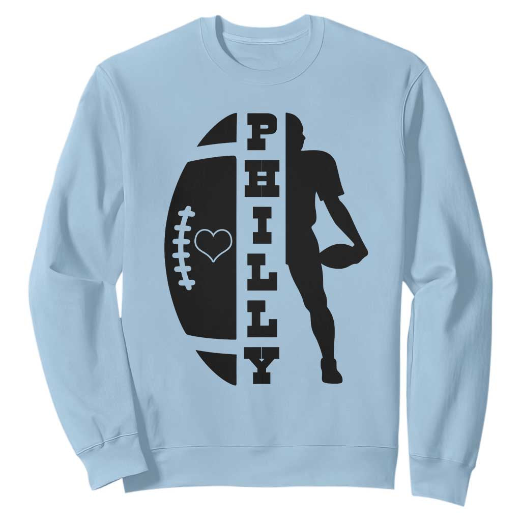 Philly Football Spirit Sweatshirt Proud Fan Humor Gift TS12 Light Blue Print Your Wear