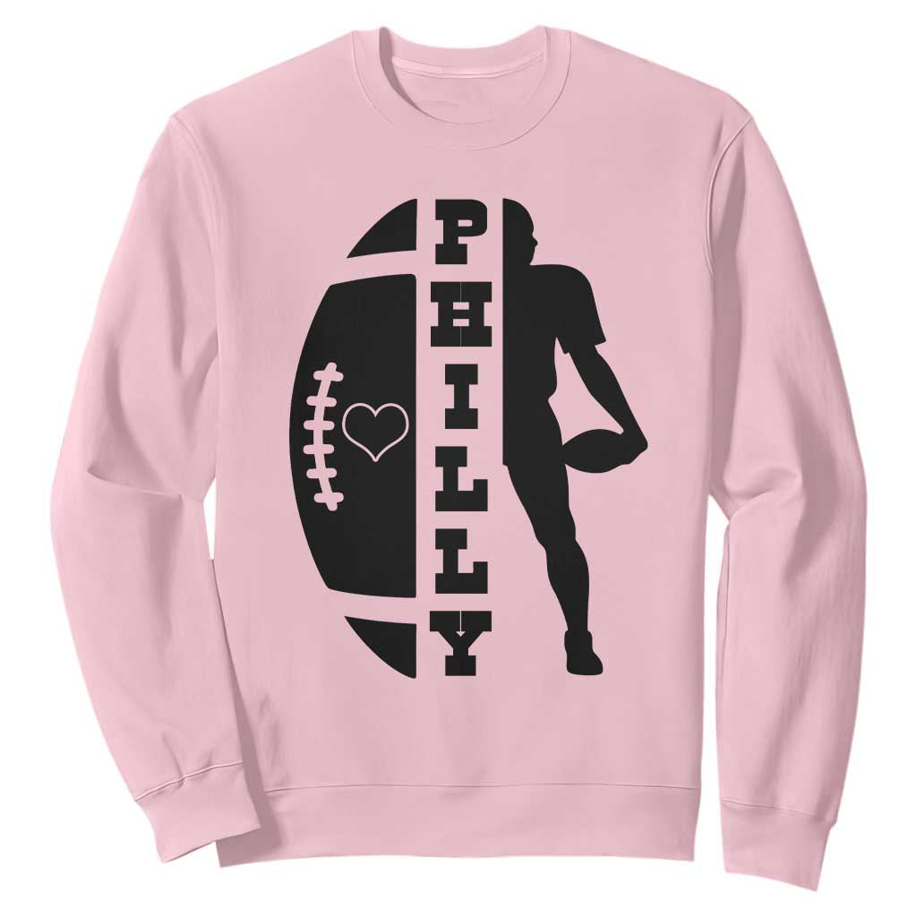 Philly Football Spirit Sweatshirt Proud Fan Humor Gift TS12 Light Pink Print Your Wear