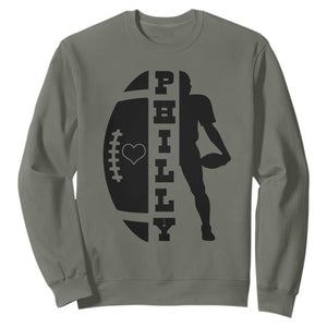 Philly Football Spirit Sweatshirt Proud Fan Humor Gift TS12 Military Green Print Your Wear