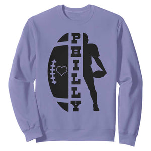 Philly Football Spirit Sweatshirt Proud Fan Humor Gift TS12 Violet Print Your Wear