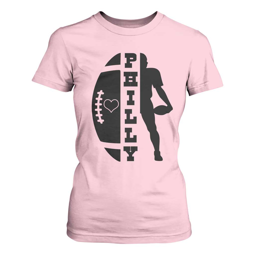 Philly Football Spirit T Shirt For Women Proud Fan Humor Gift TS12 Light Pink Print Your Wear