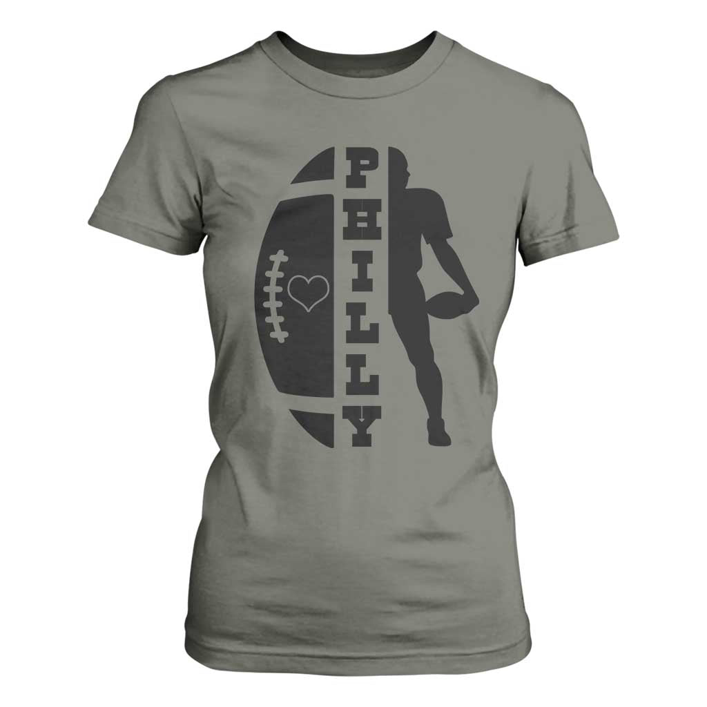 Philly Football Spirit T Shirt For Women Proud Fan Humor Gift TS12 Military Green Print Your Wear