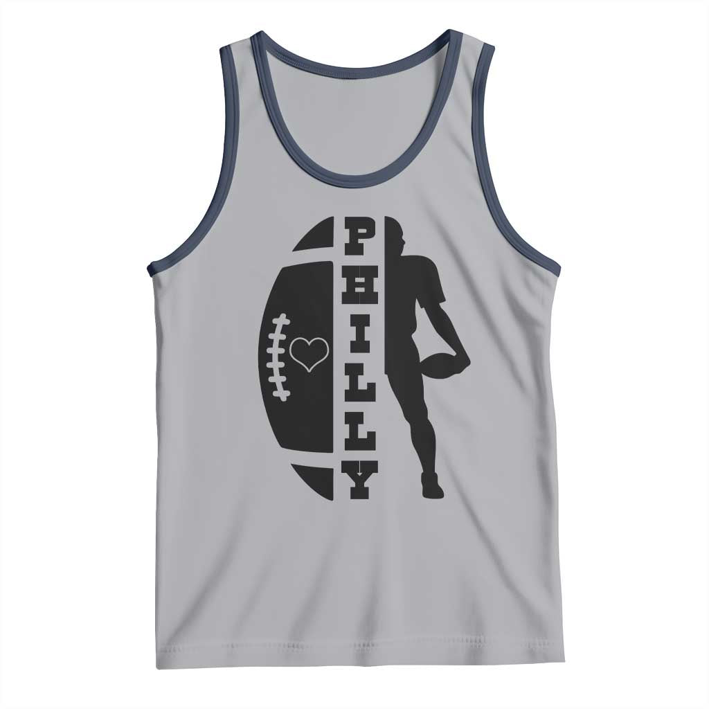 Philly Football Spirit Tank Top Proud Fan Humor Gift TS12 Athletic Heather Navy Print Your Wear