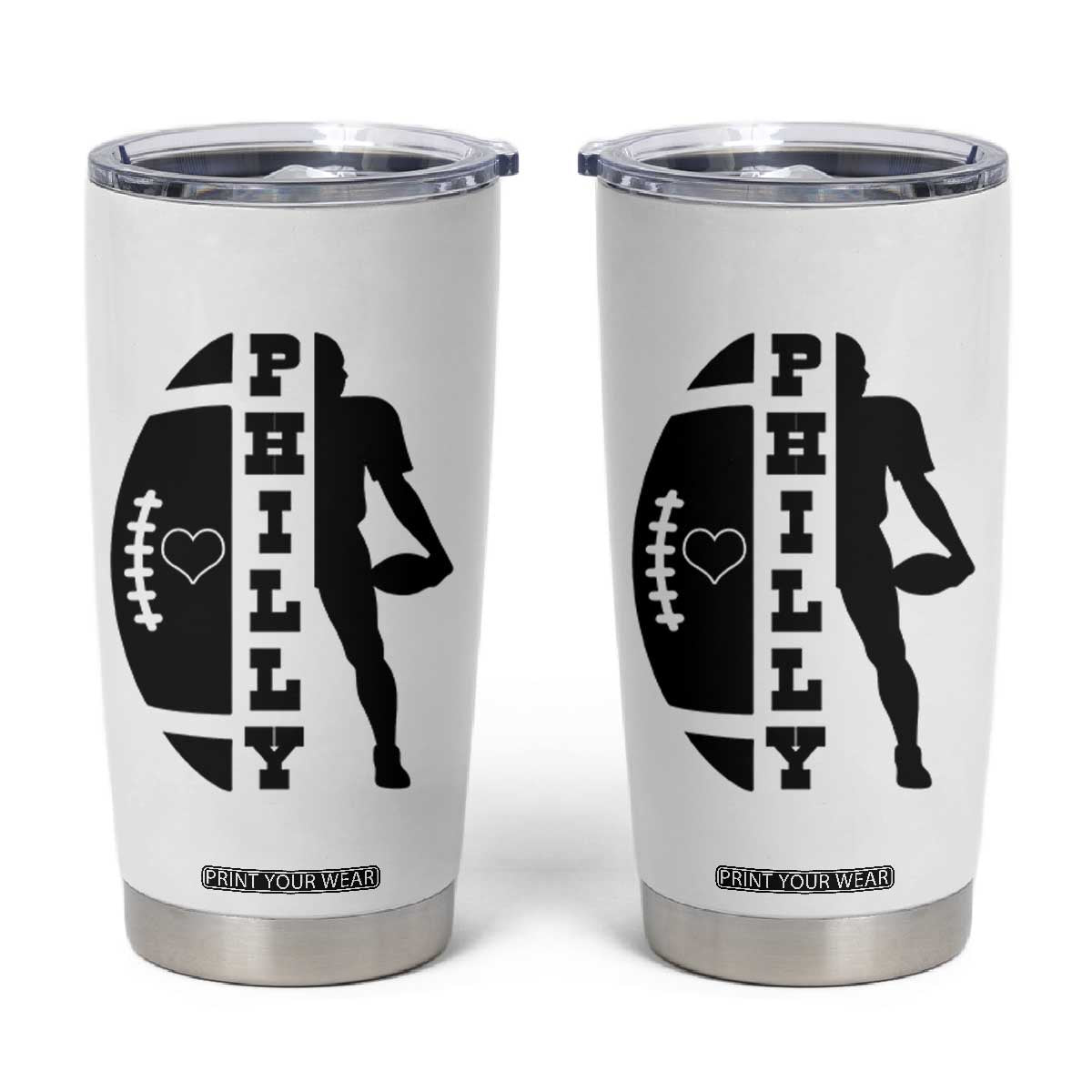 Philly Football Spirit Tumbler Cup Proud Fan Humor Gift TS12 White Print Your Wear