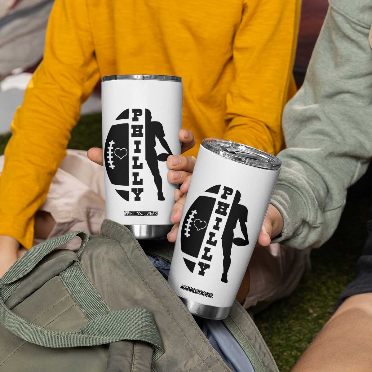 Philly Football Spirit Tumbler Cup Proud Fan Humor Gift TS12 Print Your Wear