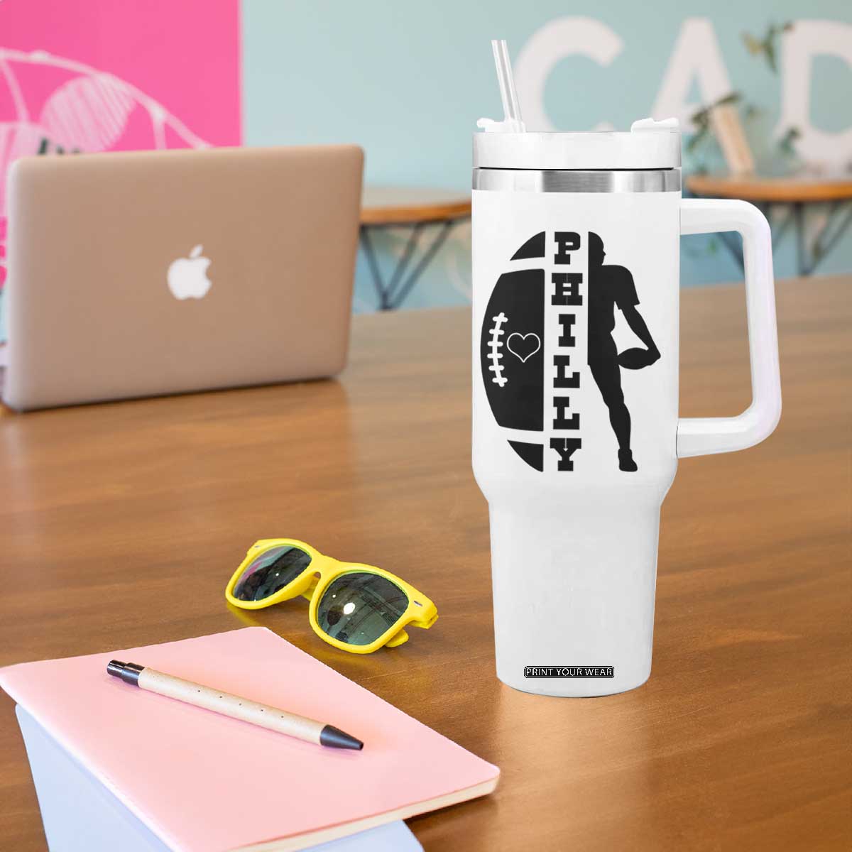 Philly Football Spirit Tumbler With Handle Proud Fan Humor Gift TS12 Print Your Wear