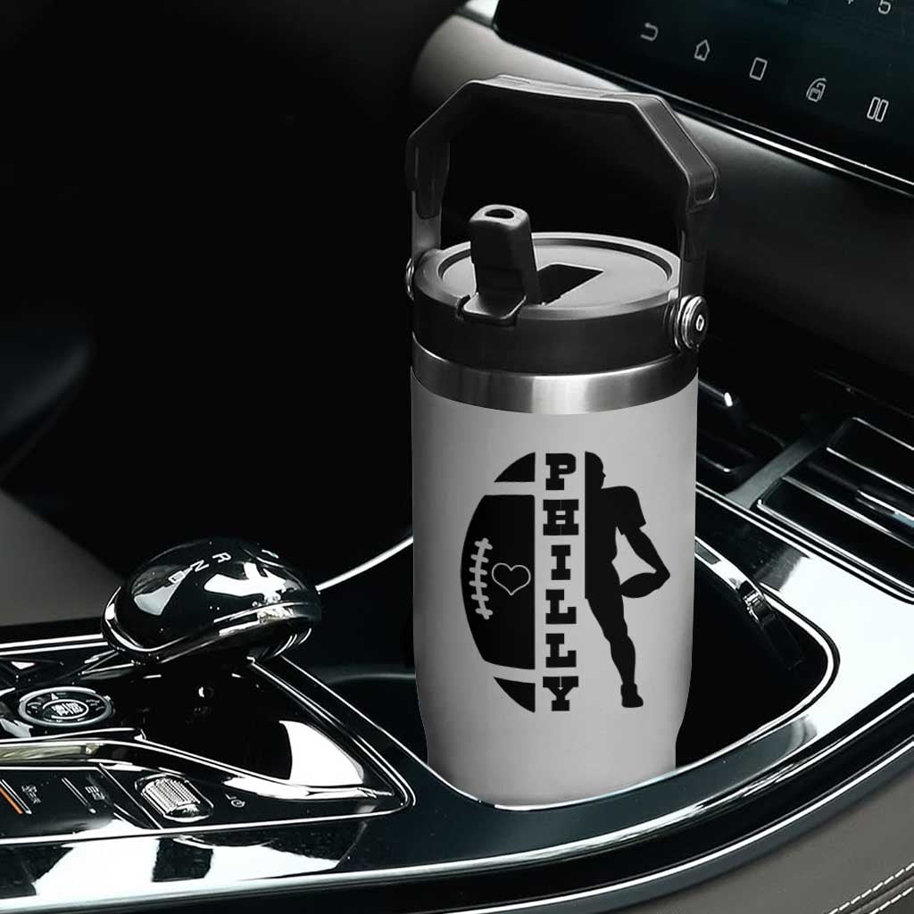 Philly Football Spirit Flip Straw Tumbler Proud Fan Humor Gift TS12 Print Your Wear