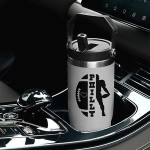 Philly Football Spirit Flip Straw Tumbler Proud Fan Humor Gift TS12 Print Your Wear