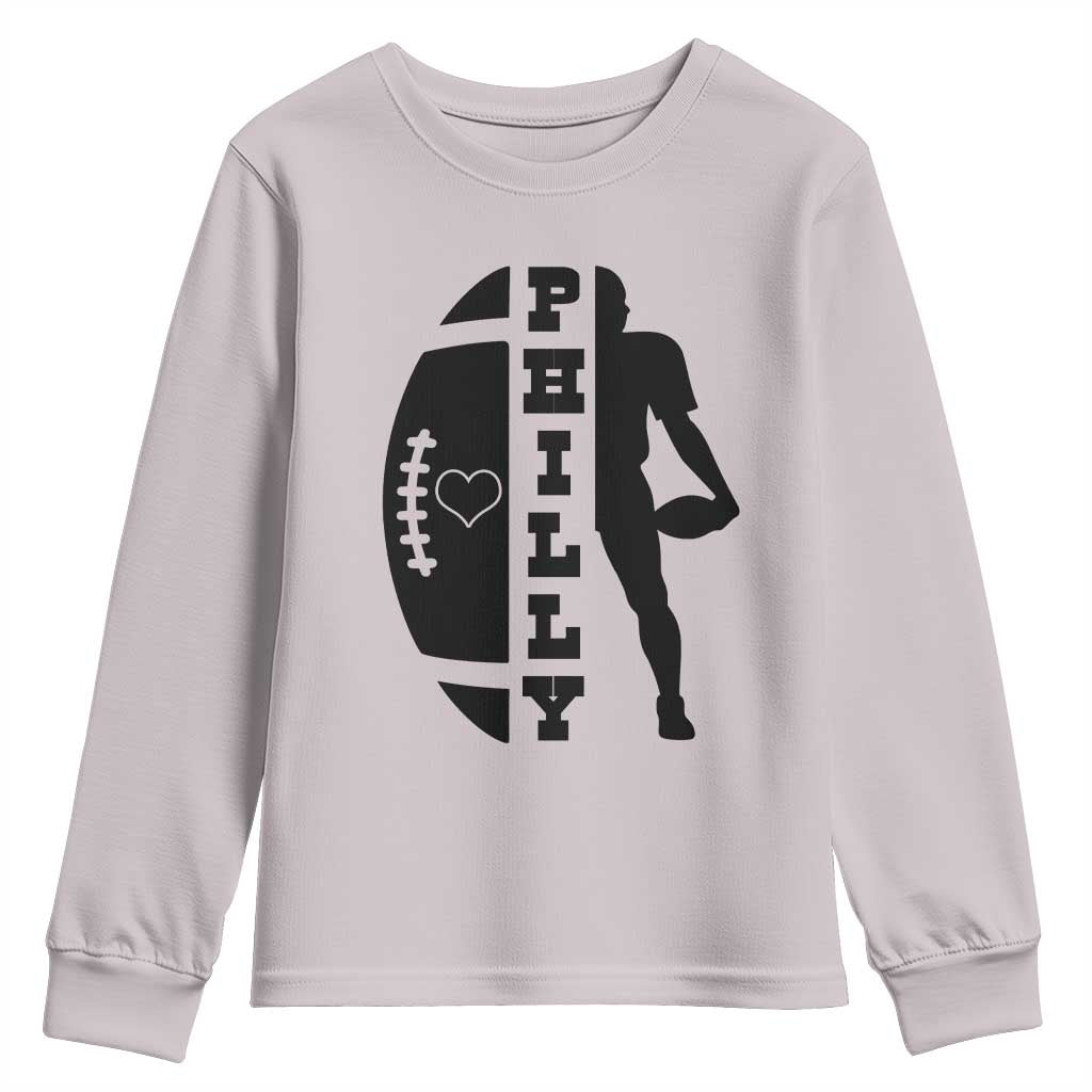 Philly Football Spirit Youth Sweatshirt Proud Fan Humor Gift TS12 Ice Gray Print Your Wear
