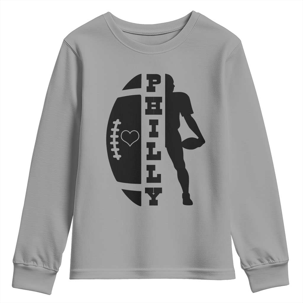 Philly Football Spirit Youth Sweatshirt Proud Fan Humor Gift TS12 Sport Gray Print Your Wear