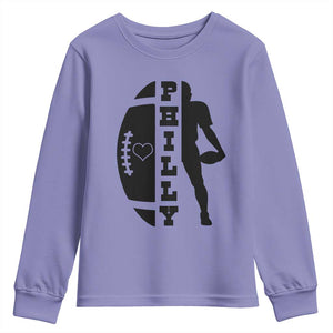 Philly Football Spirit Youth Sweatshirt Proud Fan Humor Gift TS12 Violet Print Your Wear