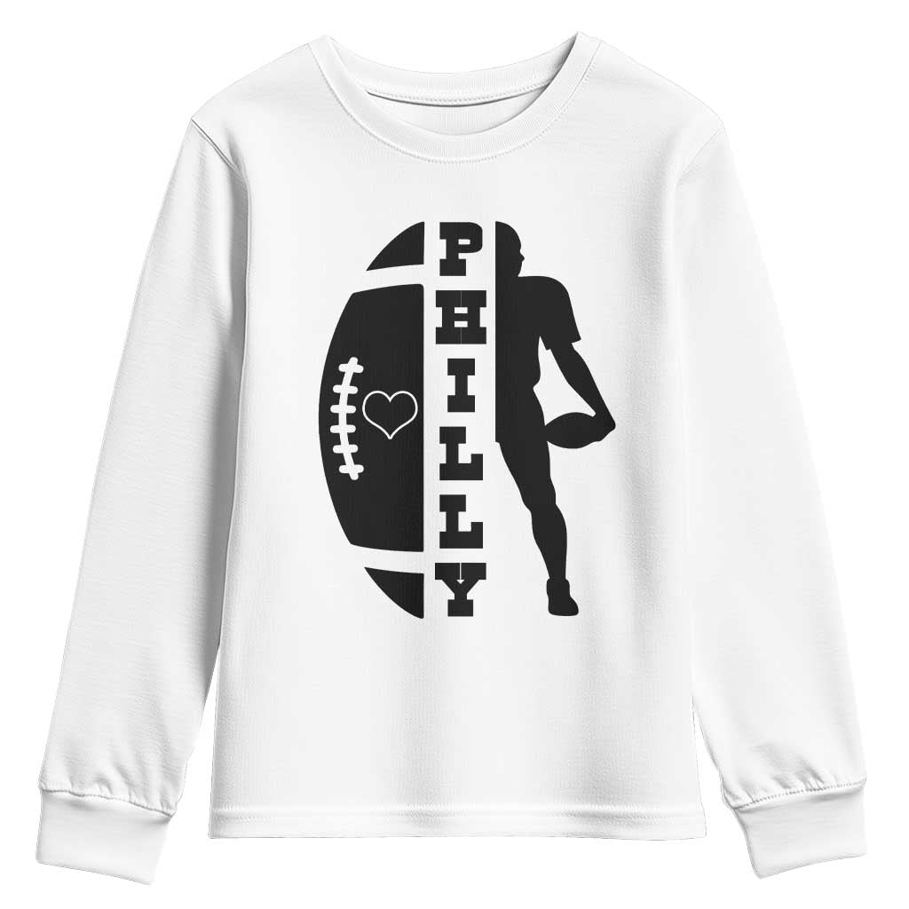 Philly Football Spirit Youth Sweatshirt Proud Fan Humor Gift TS12 White Print Your Wear