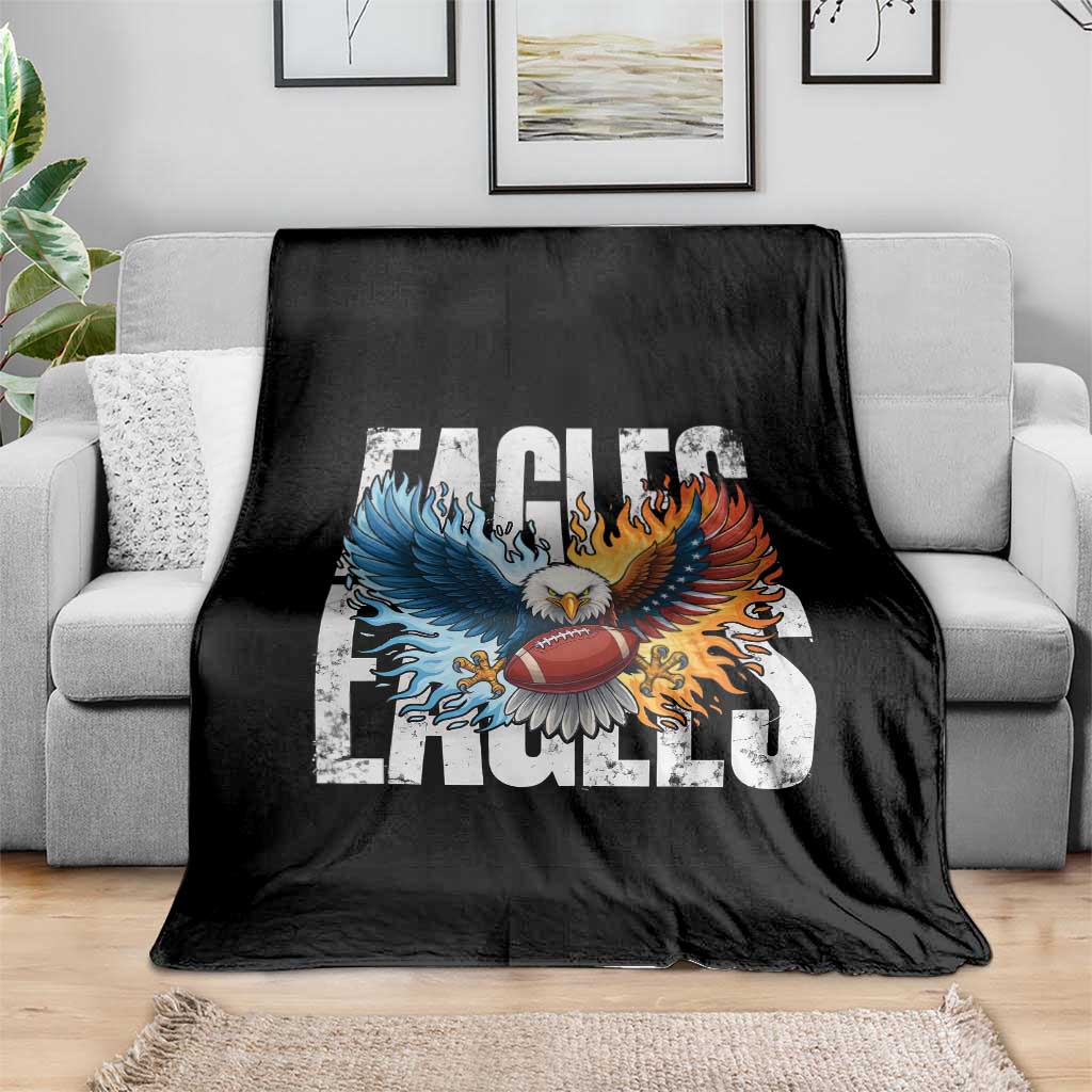 Eagles Football Throw Blanket Patriotic Eagle American Flag Gift TS12 Print Your Wear