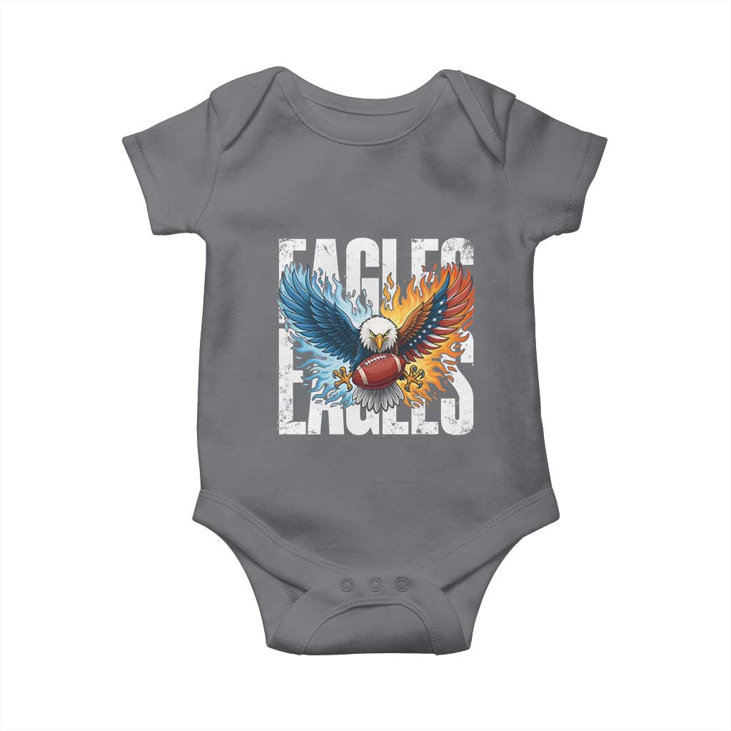 Eagles Football Baby Onesie Patriotic Eagle American Flag Gift TS12 Charcoal Print Your Wear