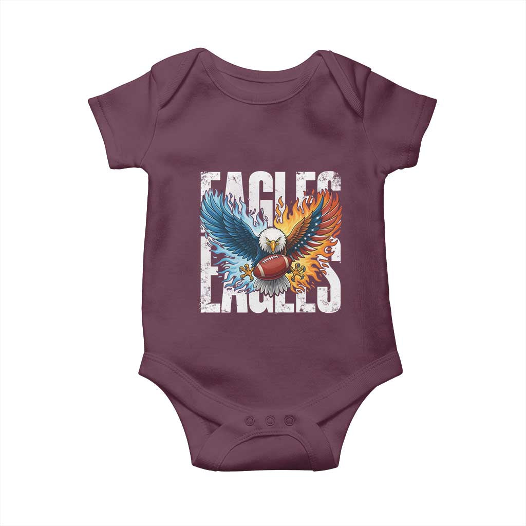 Eagles Football Baby Onesie Patriotic Eagle American Flag Gift TS12 Maroon Print Your Wear