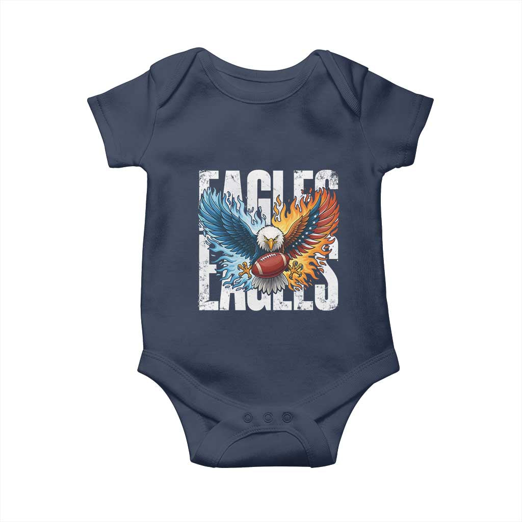 Eagles Football Baby Onesie Patriotic Eagle American Flag Gift TS12 Navy Print Your Wear