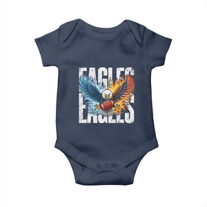 Eagles Football Baby Onesie Patriotic Eagle American Flag Gift TS12 Navy Print Your Wear