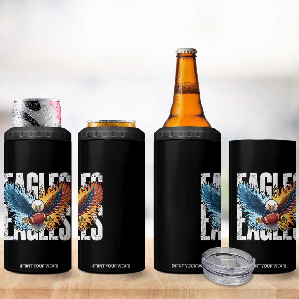 Eagles Football 4 in 1 Can Cooler Tumbler Patriotic Eagle American Flag Gift TS12 Print Your Wear