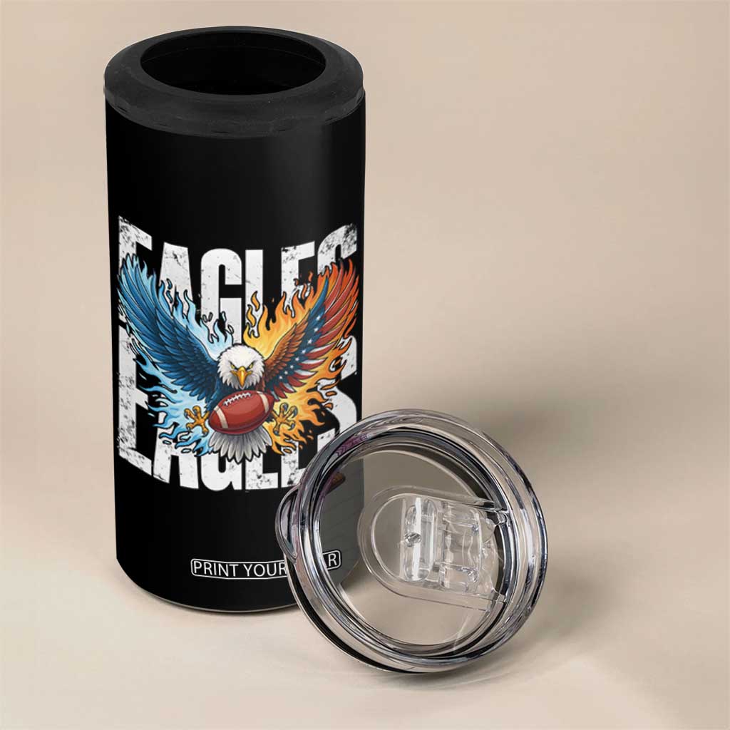 Eagles Football 4 in 1 Can Cooler Tumbler Patriotic Eagle American Flag Gift TS12 Print Your Wear