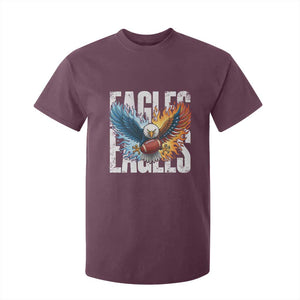 Eagles Football T Shirt For Kid Patriotic Eagle American Flag Gift TS12 Maroon Print Your Wear
