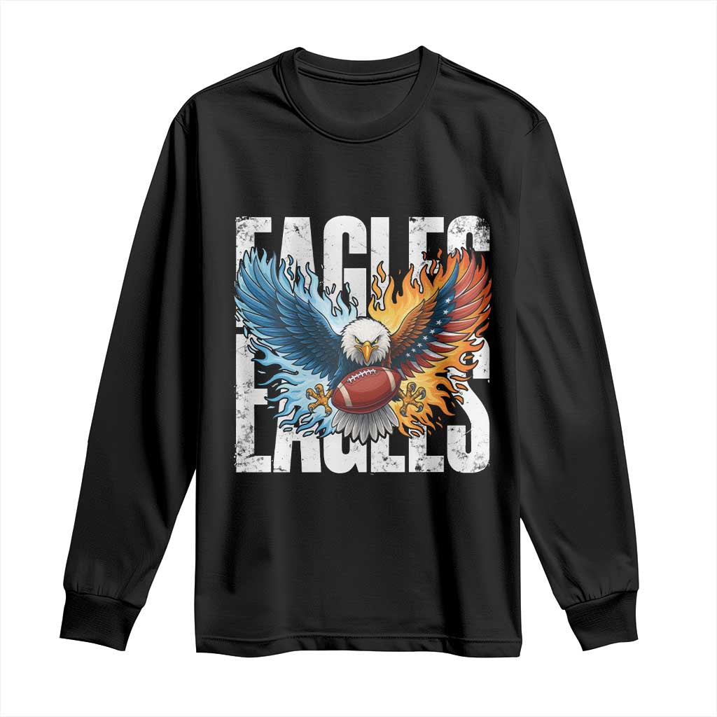 Eagles Football Long Sleeve Shirt Patriotic Eagle American Flag Gift TS12 Black Print Your Wear
