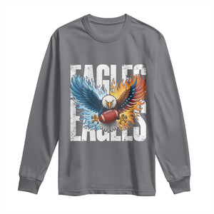 Eagles Football Long Sleeve Shirt Patriotic Eagle American Flag Gift TS12 Charcoal Print Your Wear