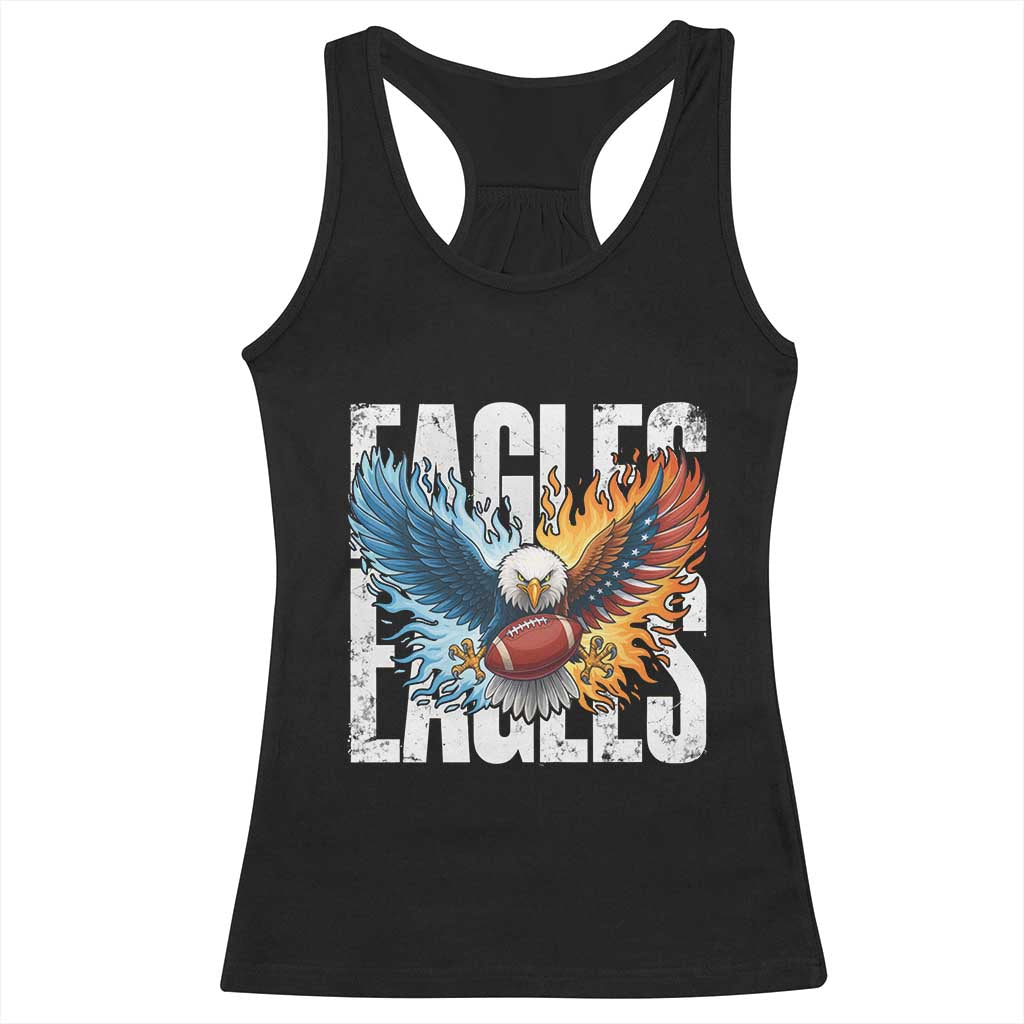 Eagles Football Racerback Tank Top Patriotic Eagle American Flag Gift TS12 Black Print Your Wear