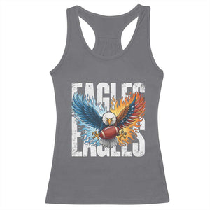 Eagles Football Racerback Tank Top Patriotic Eagle American Flag Gift TS12 Charcoal Print Your Wear