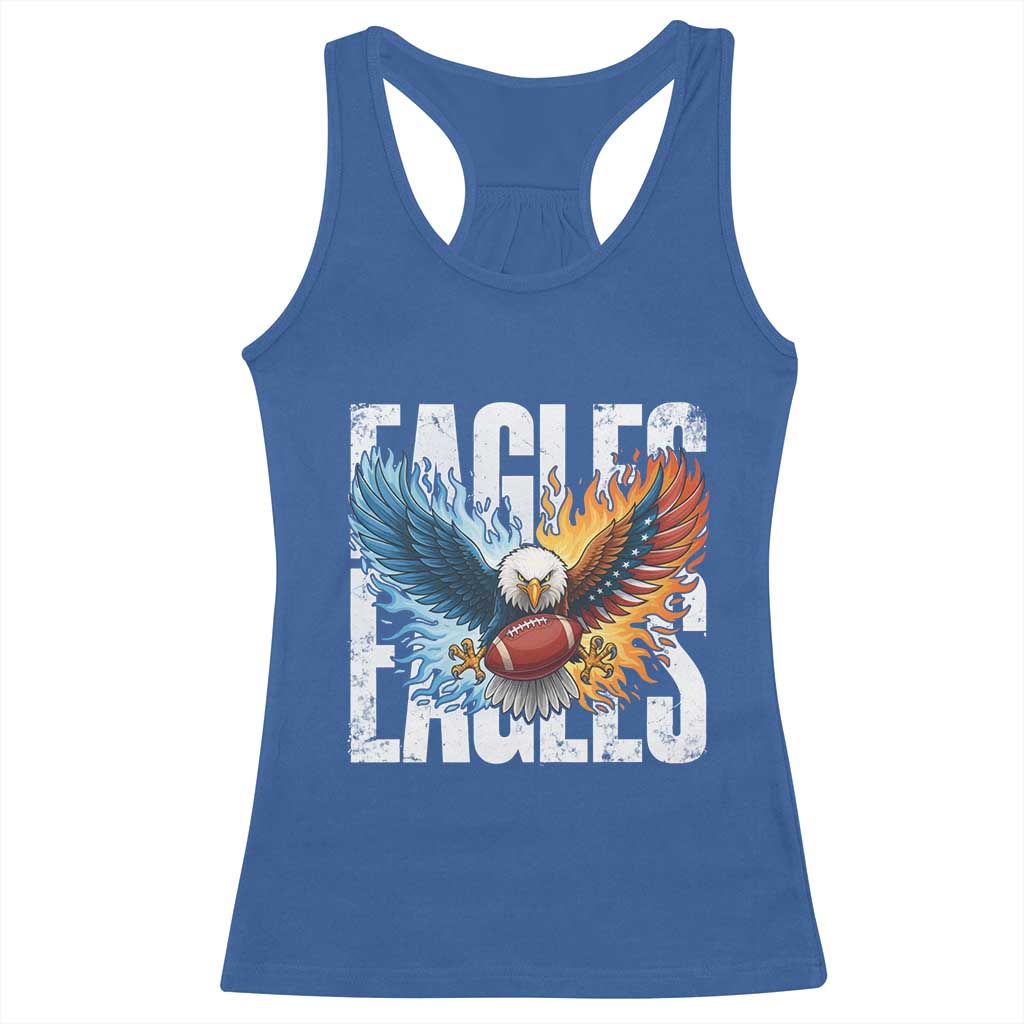 Eagles Football Racerback Tank Top Patriotic Eagle American Flag Gift TS12 Royal Blue Print Your Wear