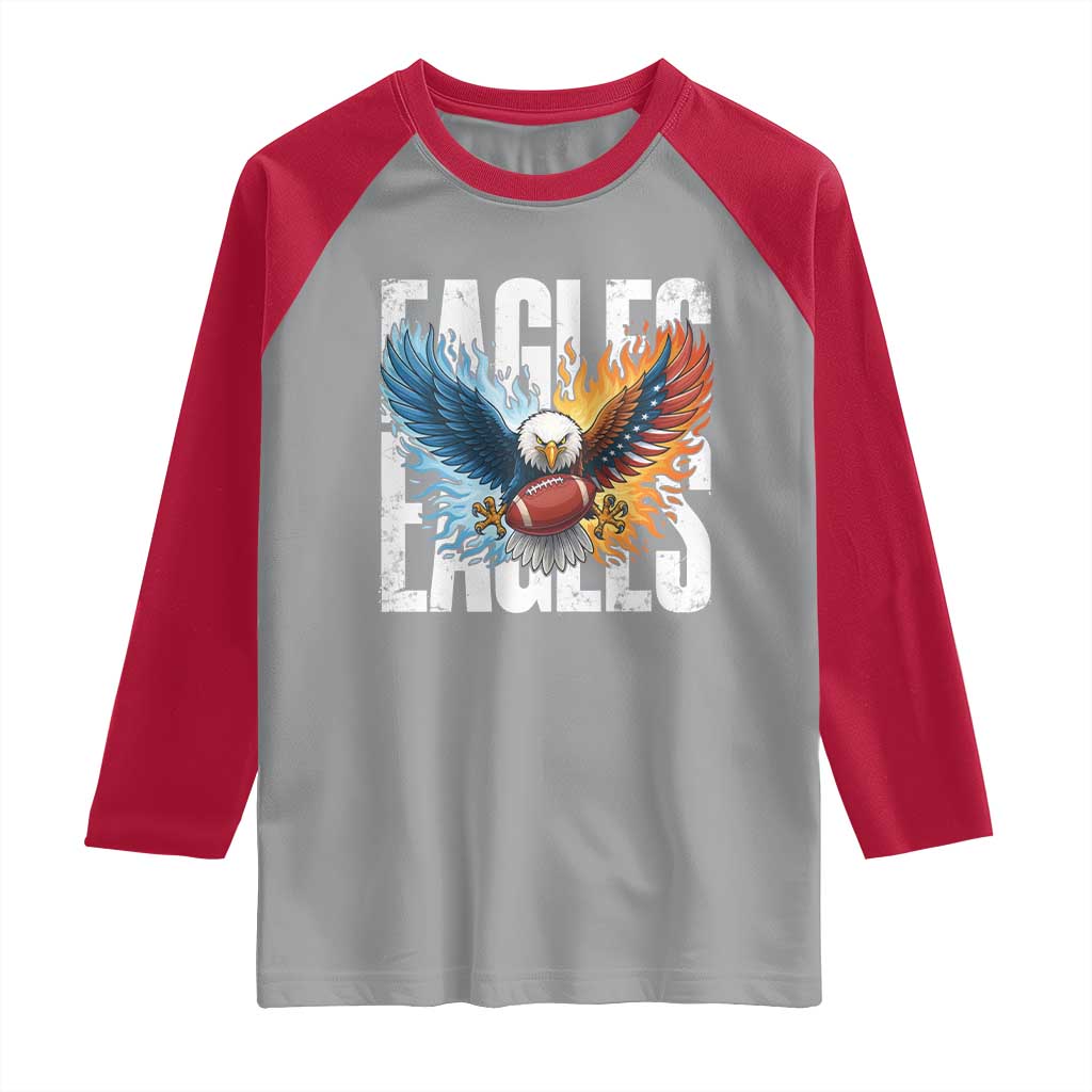 Eagles Football Raglan Shirt Patriotic Eagle American Flag Gift TS12 Sport Gray Red Print Your Wear