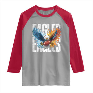 Eagles Football Raglan Shirt Patriotic Eagle American Flag Gift TS12 Sport Gray Red Print Your Wear
