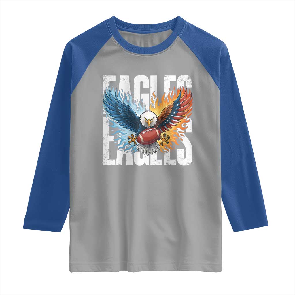 Eagles Football Raglan Shirt Patriotic Eagle American Flag Gift TS12 Sport Gray Royal Print Your Wear