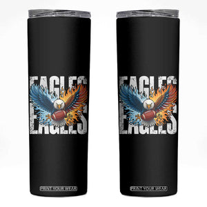 Eagles Football Skinny Tumbler Patriotic Eagle American Flag Gift TS12 Black Print Your Wear