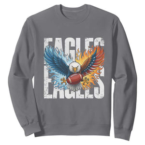 Eagles Football Sweatshirt Patriotic Eagle American Flag Gift TS12 Charcoal Print Your Wear