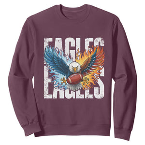 Eagles Football Sweatshirt Patriotic Eagle American Flag Gift TS12 Maroon Print Your Wear