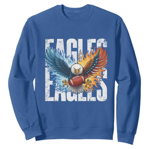 Eagles Football Sweatshirt Patriotic Eagle American Flag Gift TS12 Royal Blue Print Your Wear