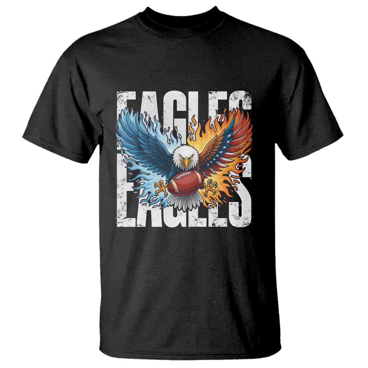 Eagles Football T Shirt Patriotic Eagle American Flag Gift TS12 Black Print Your Wear