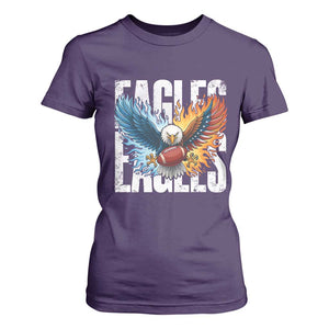 Eagles Football T Shirt For Women Patriotic Eagle American Flag Gift TS12 Purple Print Your Wear