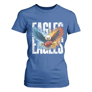 Eagles Football T Shirt For Women Patriotic Eagle American Flag Gift TS12 Royal Blue Print Your Wear