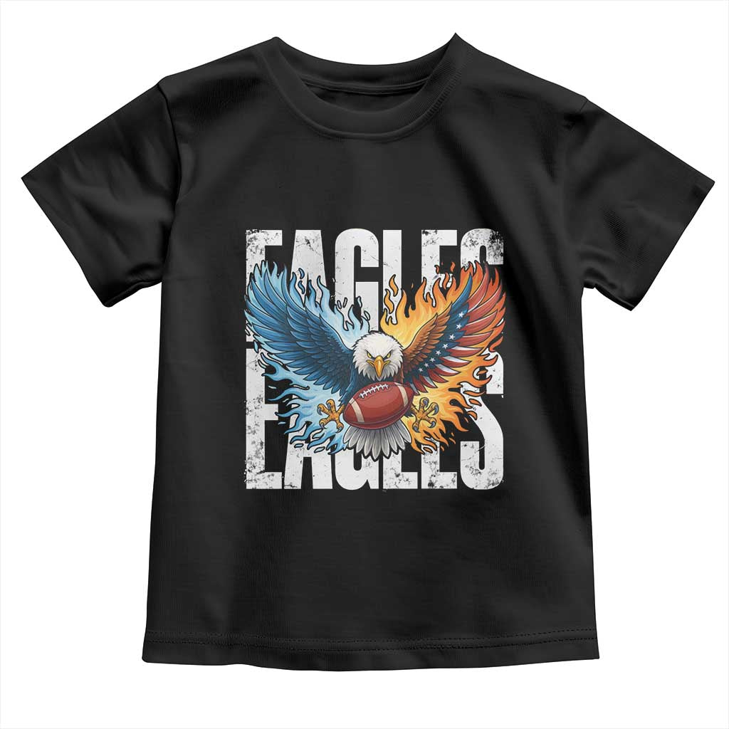Eagles Football Toddler T Shirt Patriotic Eagle American Flag Gift TS12 Black Print Your Wear