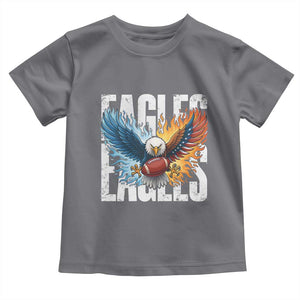 Eagles Football Toddler T Shirt Patriotic Eagle American Flag Gift TS12 Charcoal Print Your Wear