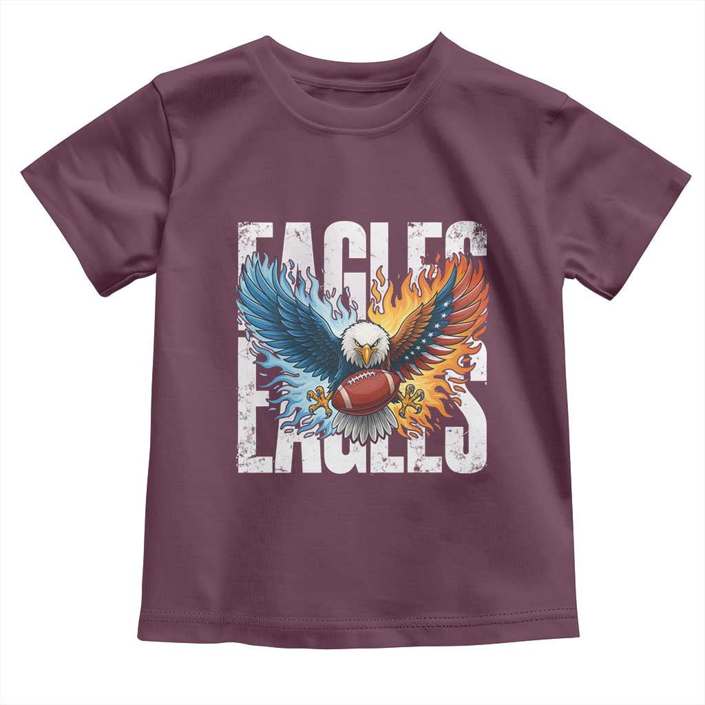 Eagles Football Toddler T Shirt Patriotic Eagle American Flag Gift TS12 Maroon Print Your Wear