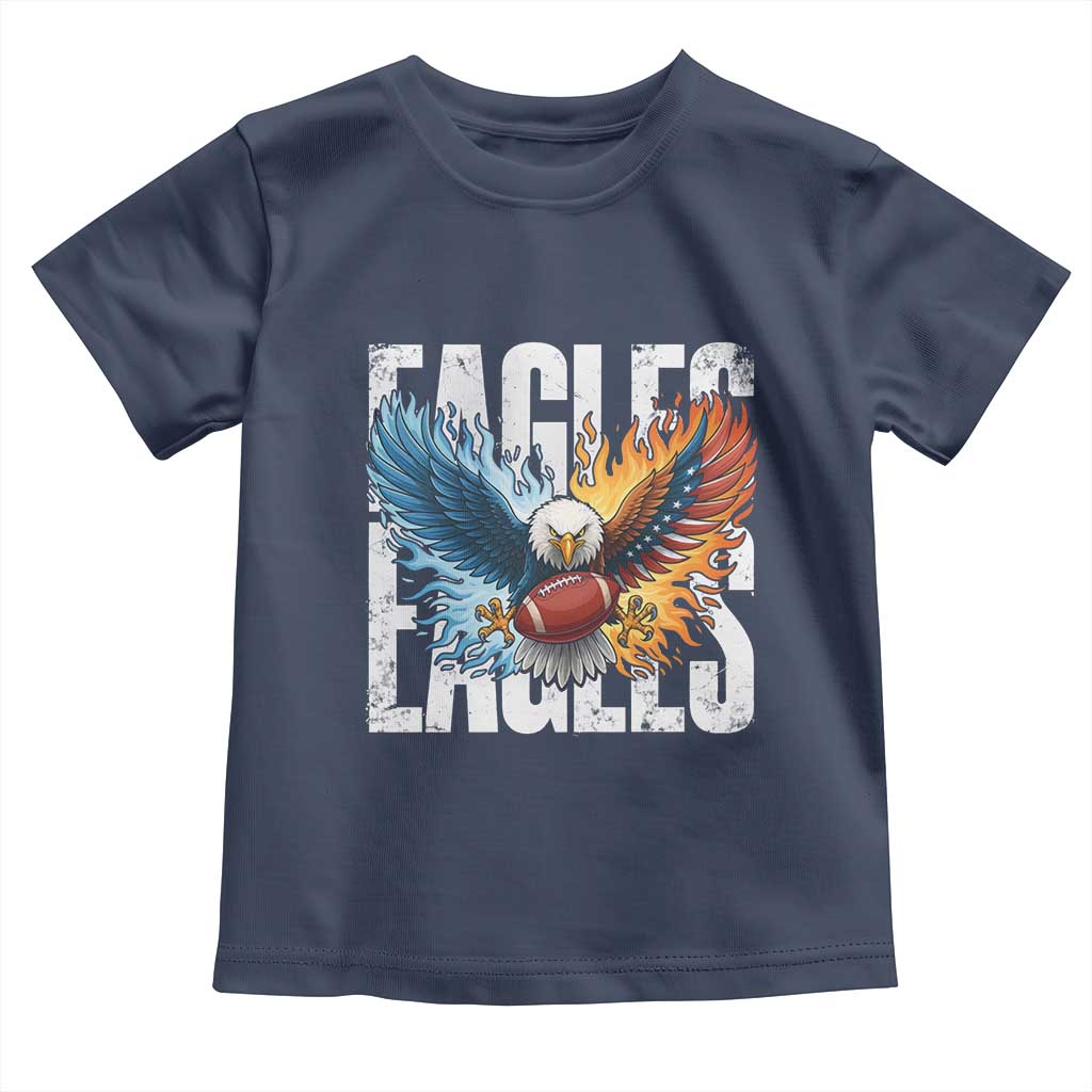 Eagles Football Toddler T Shirt Patriotic Eagle American Flag Gift TS12 Navy Print Your Wear