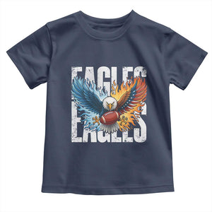 Eagles Football Toddler T Shirt Patriotic Eagle American Flag Gift TS12 Navy Print Your Wear