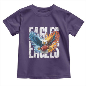 Eagles Football Toddler T Shirt Patriotic Eagle American Flag Gift TS12 Purple Print Your Wear